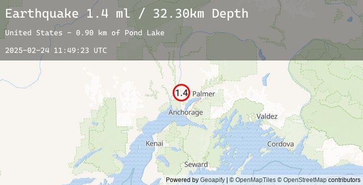 Map of 13 km NNW of Big Lake, Alaska
