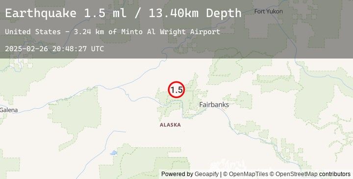 Map of 3 km SW of Minto, Alaska