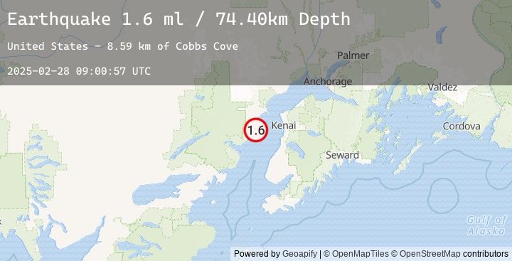 Map of 45 km W of Kalifornsky, Alaska
