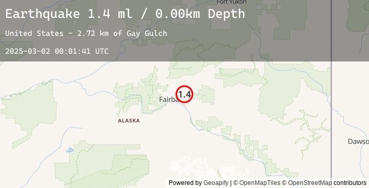 Map of 13 km WNW of Two Rivers, Alaska