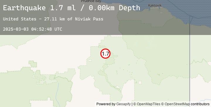 Map of 108 km NW of Arctic Village, Alaska