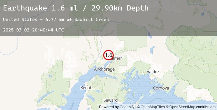 Map of 9 km N of Meadow Lakes, Alaska