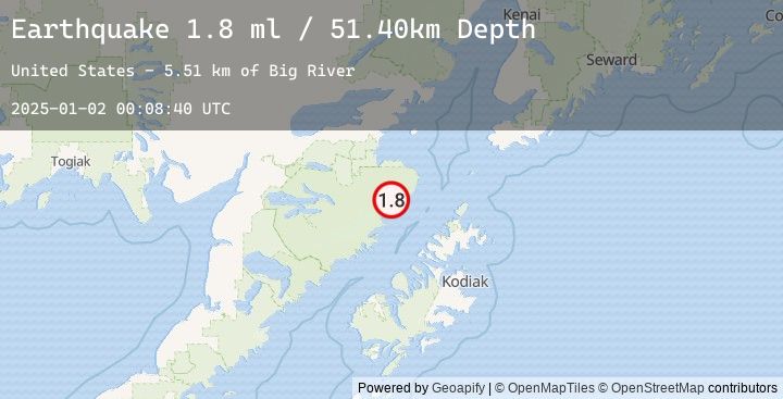 Map of 87 km NW of Aleneva, Alaska