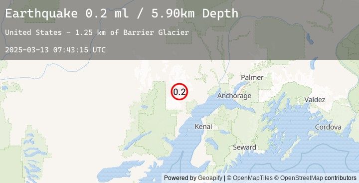 Map of 68 km WNW of Tyonek, Alaska