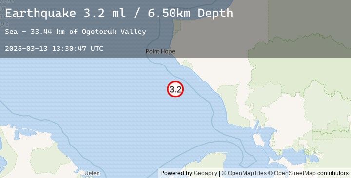 Map of 64 km W of Kivalina, Alaska