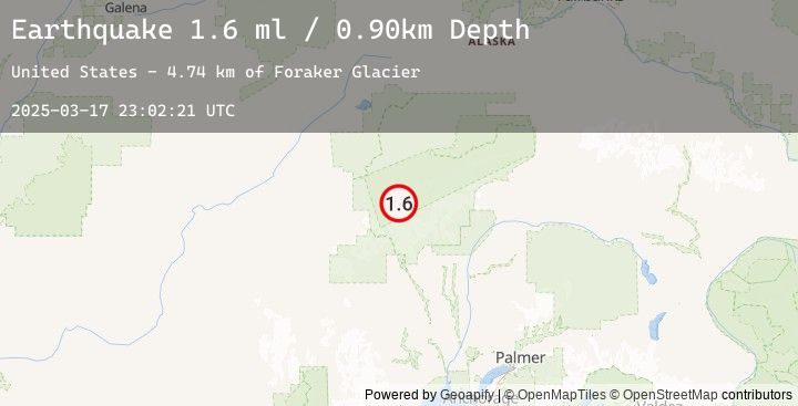 Map of 58 km S of Denali National Park, Alaska