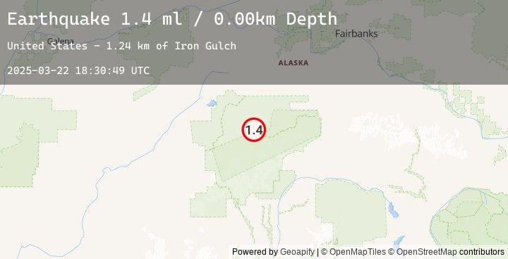 Map of 40 km E of Denali National Park, Alaska