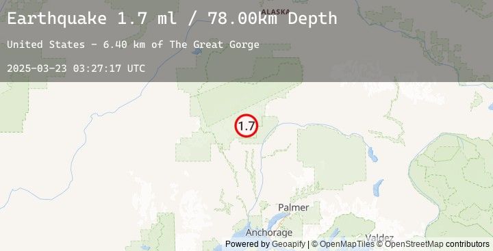Map of 37 km NNE of Petersville, Alaska