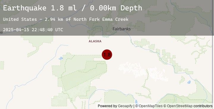Map of 15 km E of Ferry, Alaska