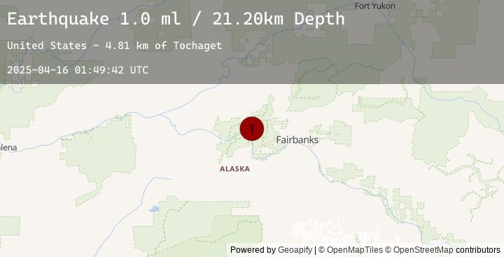 Map of 21 km SSE of Minto, Alaska