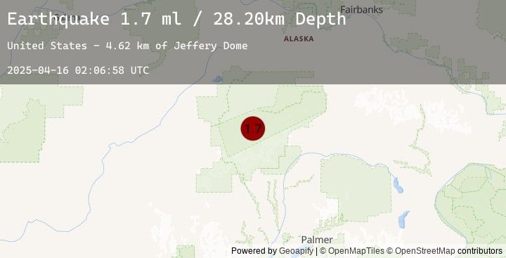 Map of 48 km SE of Denali National Park, Alaska