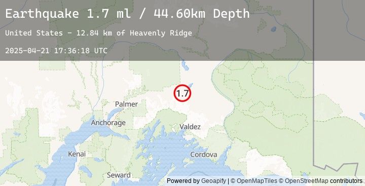 Map of 19 km SSE of Nelchina, Alaska