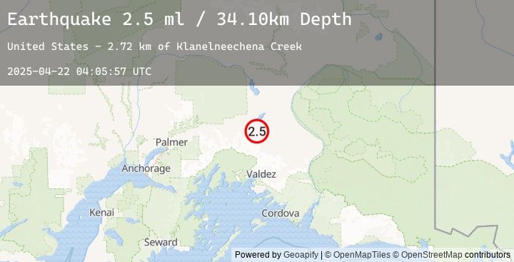 Map of 29 km SSE of Nelchina, Alaska