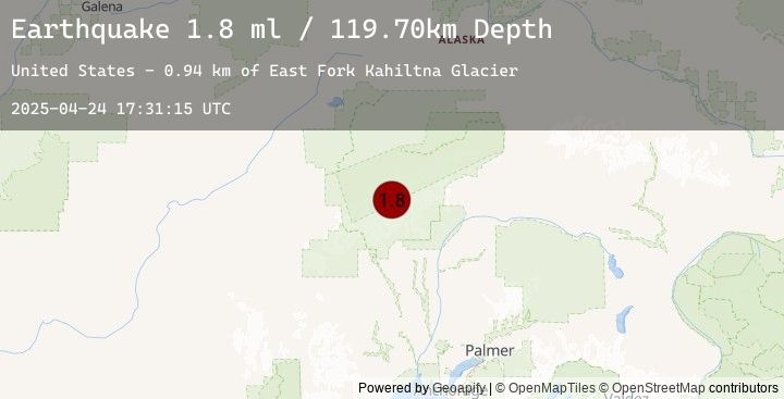 Map of 59 km NNW of Petersville, Alaska