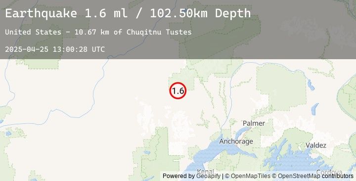 Map of 65 km WNW of Skwentna, Alaska