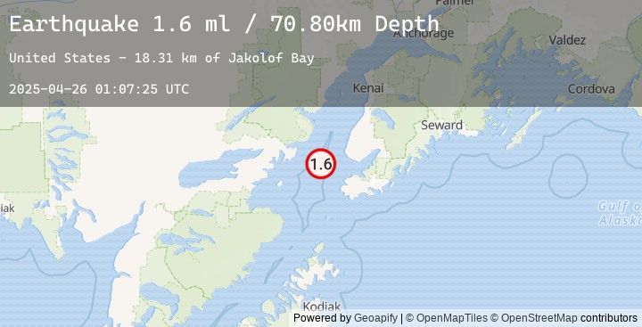 Map of 37 km WSW of Anchor Point, Alaska