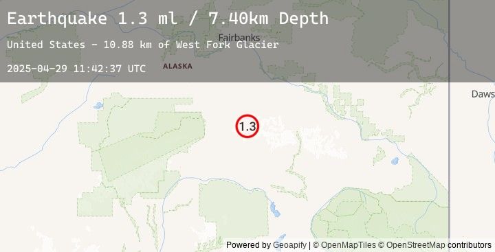 Map of 74 km ESE of Denali Park, Alaska