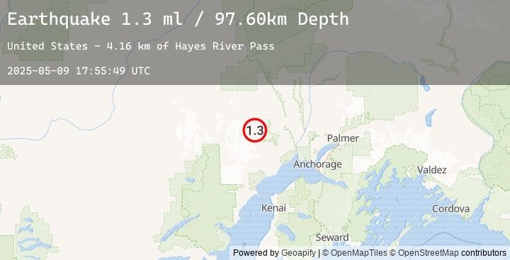 Map of 38 km SW of Skwentna, Alaska