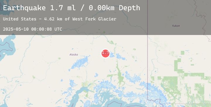 Map of 81 km ESE of Denali Park, Alaska