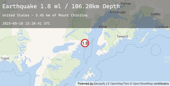 Map of 61 km W of Anchor Point, Alaska