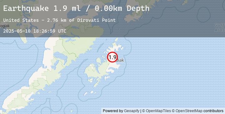 Map of 9 km ENE of Port Lions, Alaska