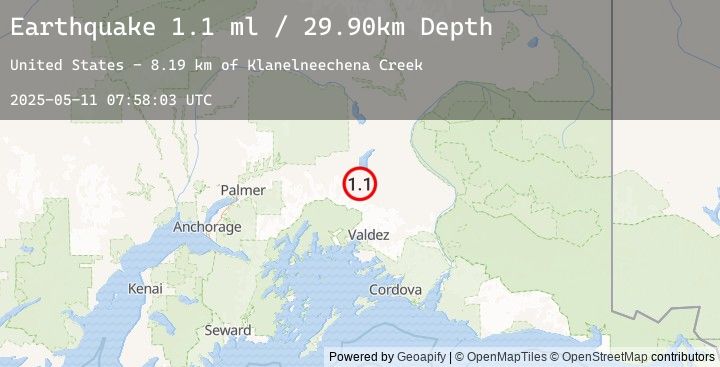 Map of 38 km SSE of Nelchina, Alaska