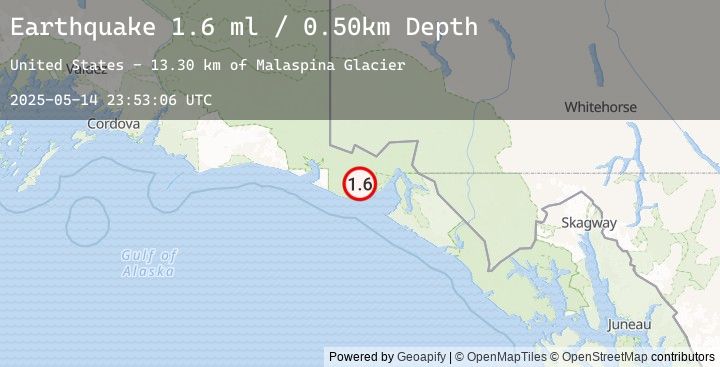 Map of 51 km NW of Yakutat, Alaska