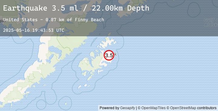 Map of 7 km ESE of Kodiak Station, Alaska
