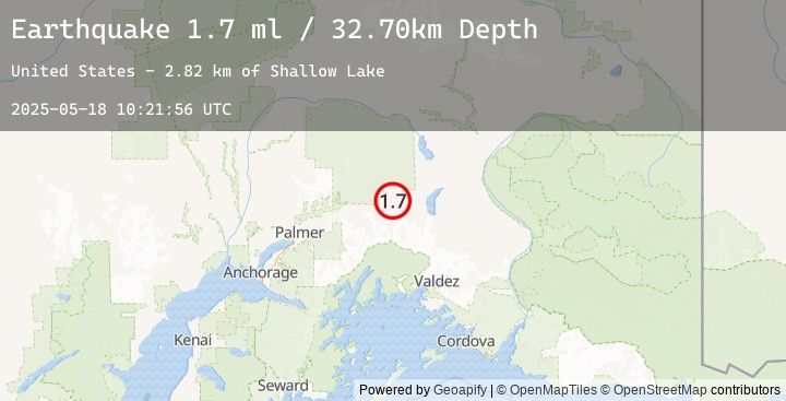 Map of 5 km SW of Eureka Roadhouse, Alaska