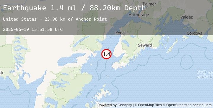 Map of 26 km W of Anchor Point, Alaska