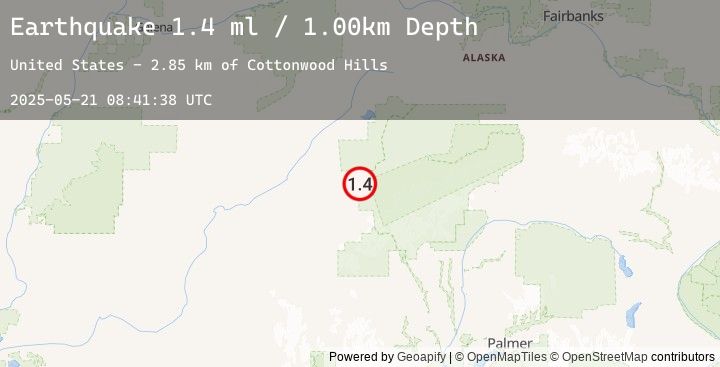 Map of 49 km SW of Denali National Park, Alaska