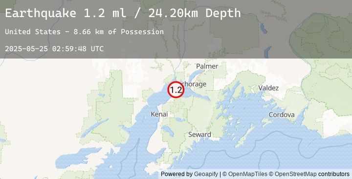 Map of 21 km NNE of Point Possession, Alaska