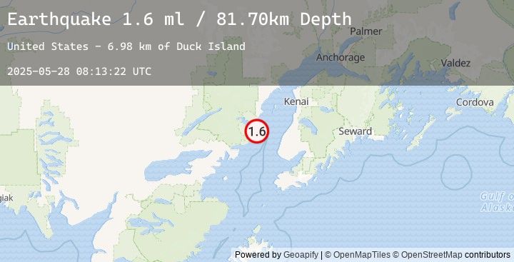 Map of 44 km WNW of Happy Valley, Alaska
