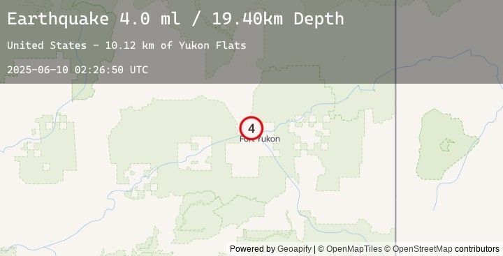 Map of 18 km NW of Fort Yukon, Alaska
