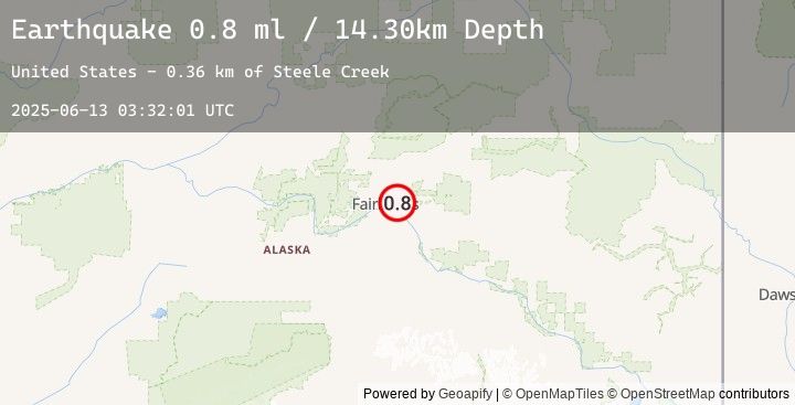 Map of 5 km NNE of Badger, Alaska