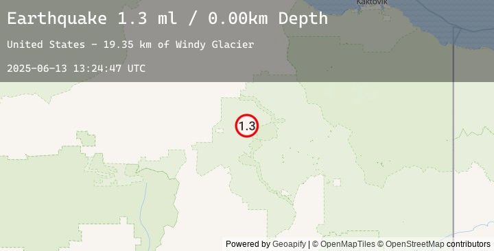 Map of 108 km NW of Arctic Village, Alaska