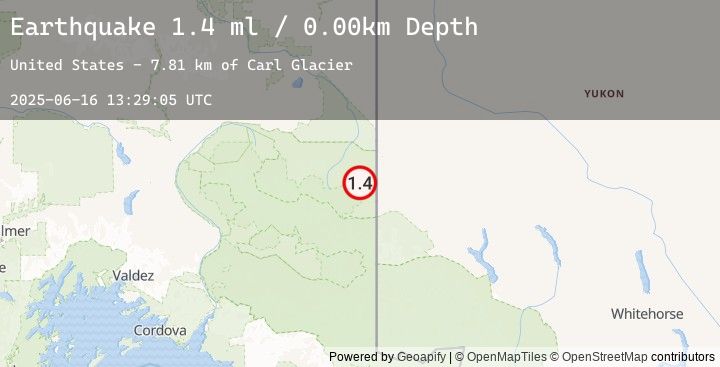 Map of 66 km S of Alcan Border, Alaska