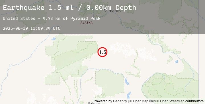 Map of 25 km ENE of Cantwell, Alaska