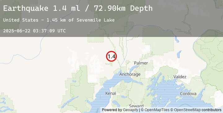 Map of 21 km SSE of Skwentna, Alaska