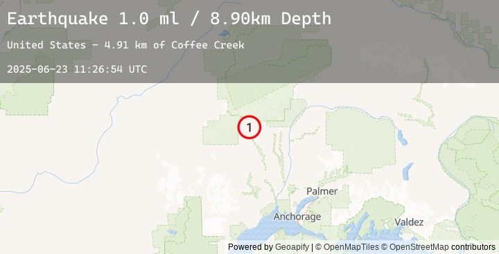 Map of 33 km W of Petersville, Alaska
