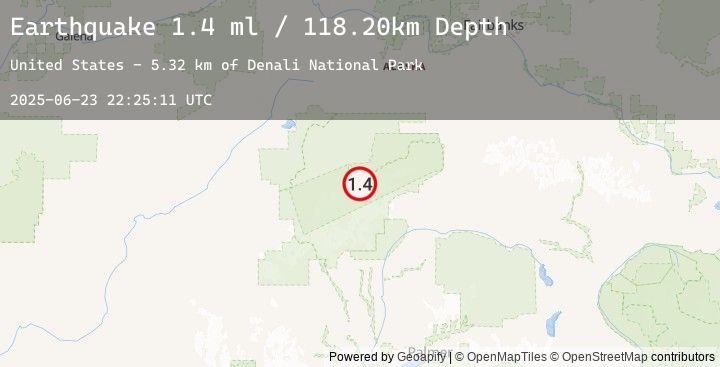 Map of 59 km ESE of Denali National Park, Alaska
