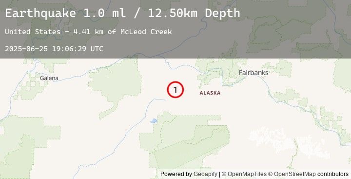 Map of 61 km SSW of Manley Hot Springs, Alaska