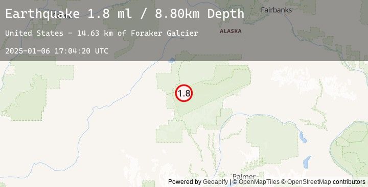 Map of 31 km S of Denali National Park, Alaska