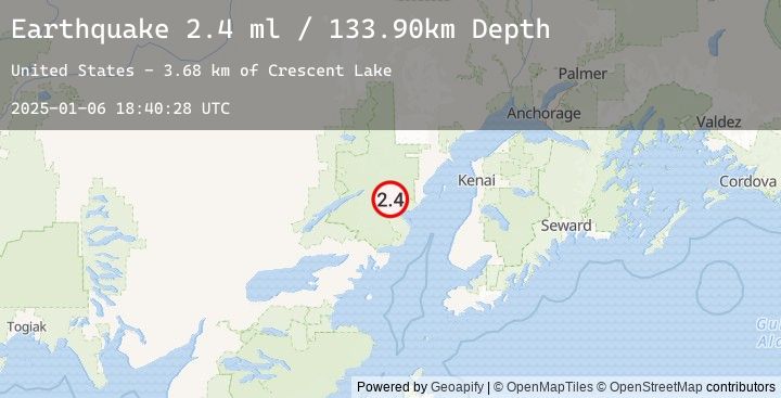 Map of 74 km ENE of Port Alsworth, Alaska