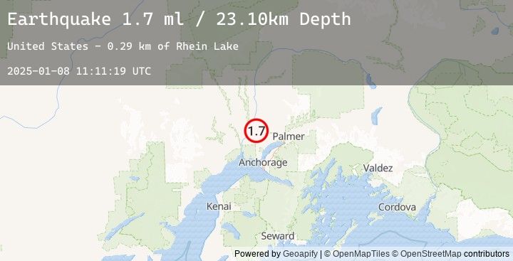 Map of 7 km SSW of Willow, Alaska