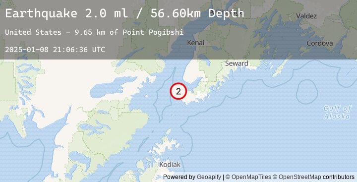Map of 14 km NNW of Nanwalek, Alaska