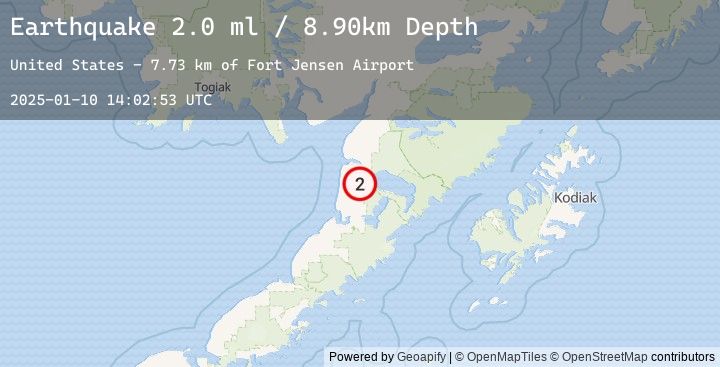 Map of 32 km SSE of Egegik, Alaska