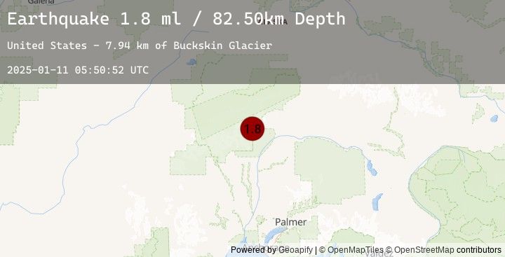 Map of 56 km NNE of Petersville, Alaska