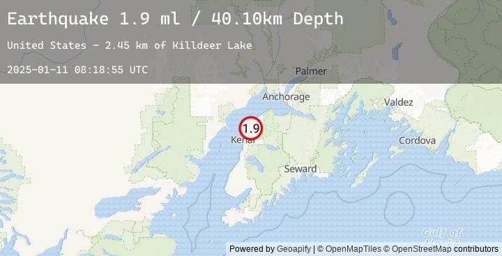 Map of 16 km ENE of Nikiski, Alaska