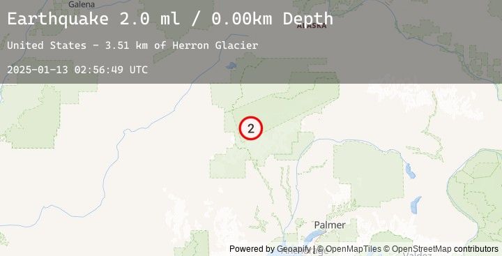 Map of 58 km S of Denali National Park, Alaska